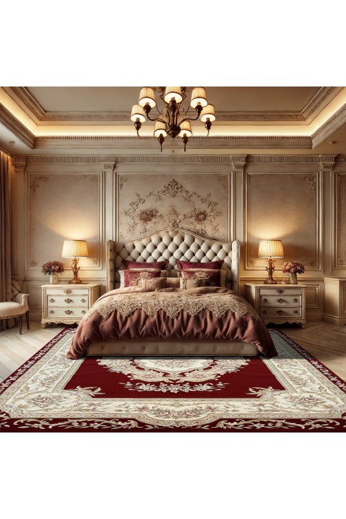 Китайский ковер 002036 Красный-крем